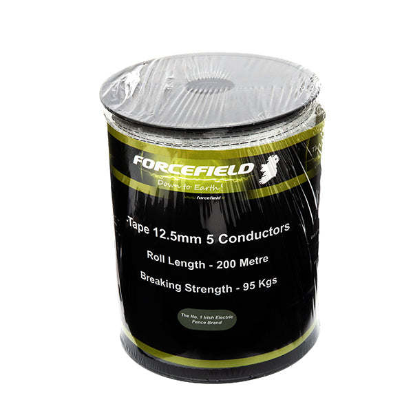 FORCEFIELD 5 STRAND 12.5mm POLY FENCE TAPE  200m