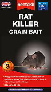RENTOKIL RAT KILLER GRAIN BAIT  3 SACHET
