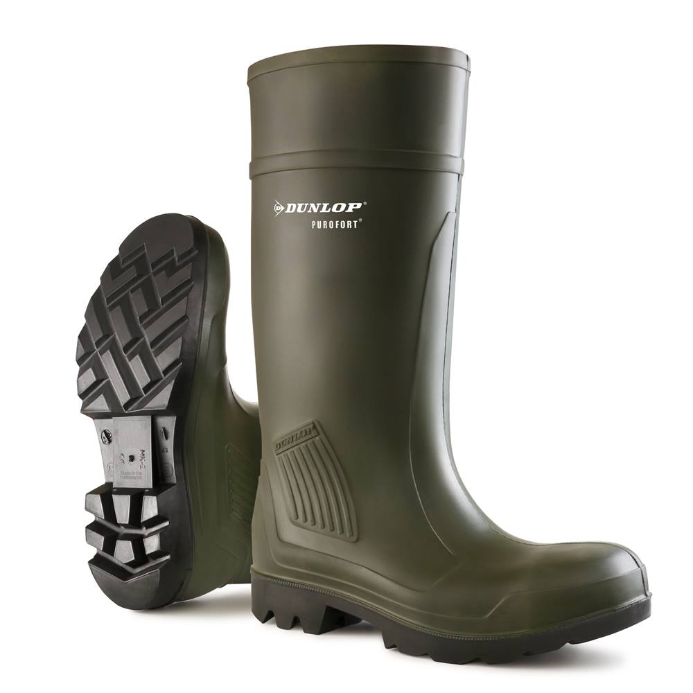 DUNLOP PUROFORT FULL SAFETY C462 GREEN WELLINGTON