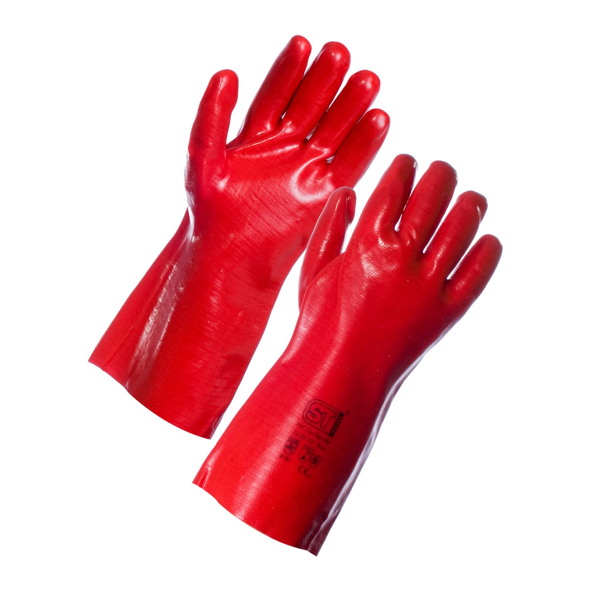 14" RED PVC GAUNTLET GLOVE