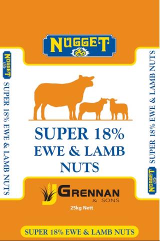 GRENNANS 18% SUPER EWE & LAMB PELLET  25kg