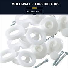WHITE FIXING BUTTONS FOR POLYCARBONATE SHEETING   Pkt.10