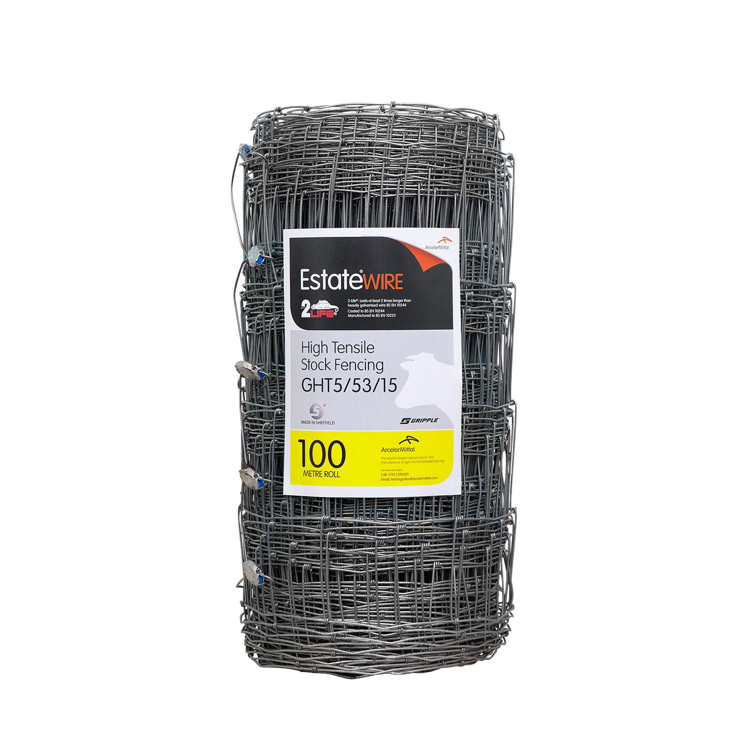2ft 2 LIFE ESTATE HIGH TENSIL SHEEP WIRE C/W GRIPPLES 5-53-15  100Mtr