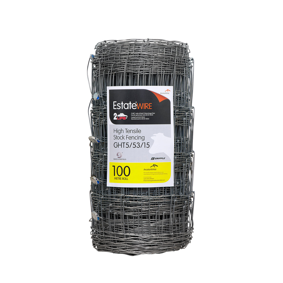 2ft 2 LIFE ESTATE HIGH TENSIL SHEEP WIRE C/W GRIPPLES 5-53-15 100Mtr ...